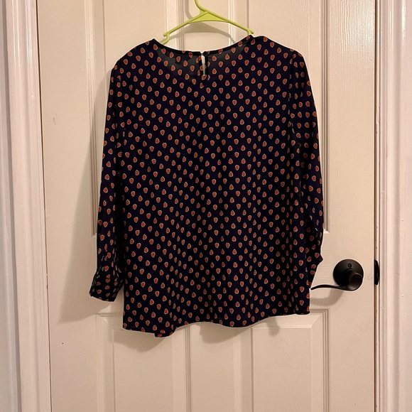 DownEast Navy and reddish-orange Blouse - Picture 6 of 6